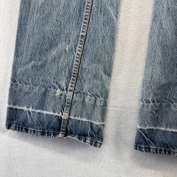 Vintage Big Yank Jeans Fits 30x30 Blue Faded Whisker Bootcut Flared Scovill 70s - Picture 5 of 16